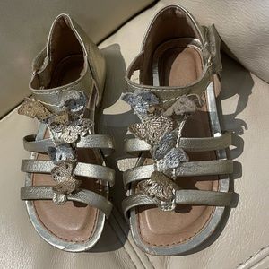 Silver gladiator sandals